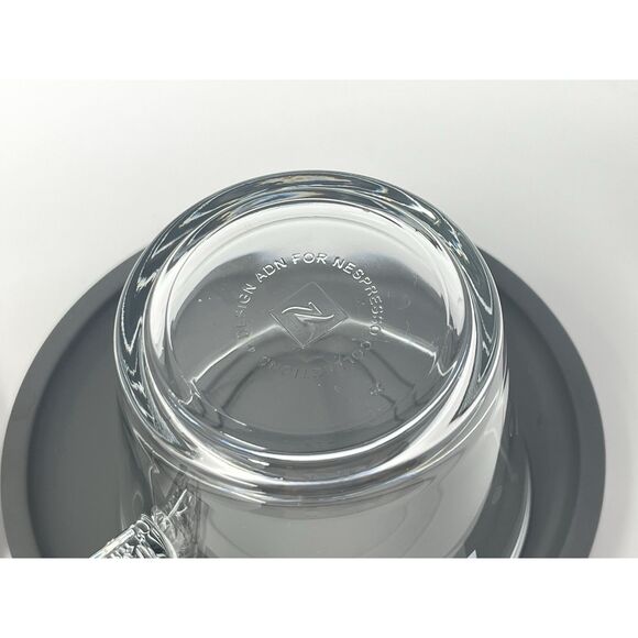 Nespresso View Lungo Glass Espresso Demitasse Cups Melamine Saucers Set Of 2 - Picture 8 of 9